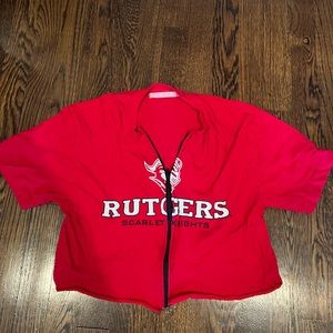 Rutgers game day tailgate crop top